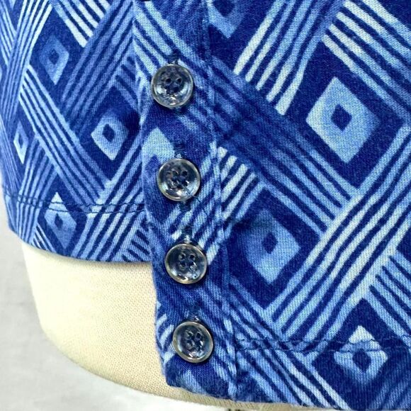 J. MCLAUGHLIN Jana Top Modal Blue Geometric Print Long Sleeve Pullover Stretch M - Picture 4 of 7